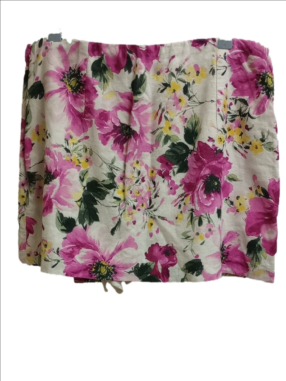 🆕🌸 ABERCROMBIE & FITCH "SCARLET" ASYMMETRICAL LINEN BLEND FLORAL SKIRT SKORT🌸 - Picture 5 of 10